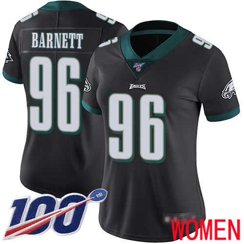 Women Philadelphia Eagles #96 Derek Barnett Black Alternate Vapor Untouchable NFL Jersey Limited Player 100th->nfl t-shirts->Sports Accessory